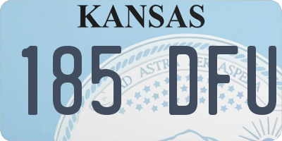 KS license plate 185DFU