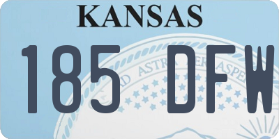 KS license plate 185DFW