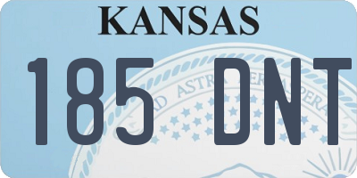 KS license plate 185DNT