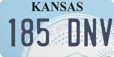 KS license plate 185DNV