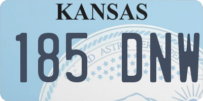 KS license plate 185DNW
