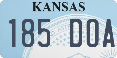 KS license plate 185DOA