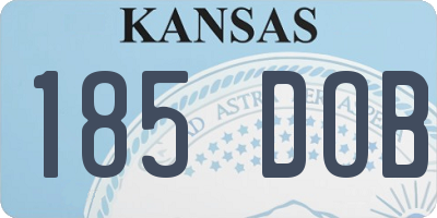 KS license plate 185DOB