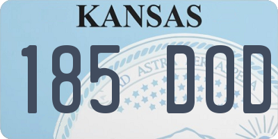 KS license plate 185DOD