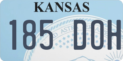 KS license plate 185DOH