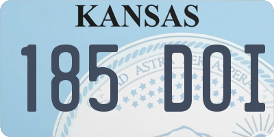 KS license plate 185DOI