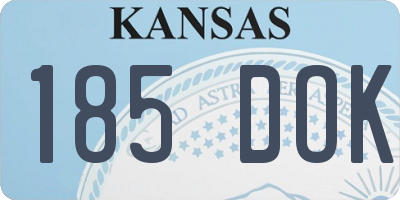 KS license plate 185DOK