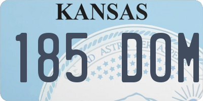 KS license plate 185DOM