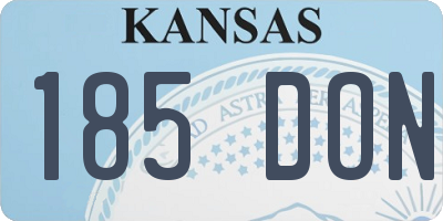KS license plate 185DON