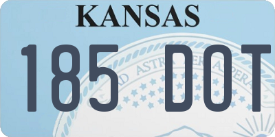 KS license plate 185DOT