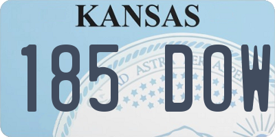 KS license plate 185DOW