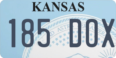 KS license plate 185DOX