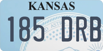 KS license plate 185DRB