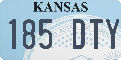KS license plate 185DTY