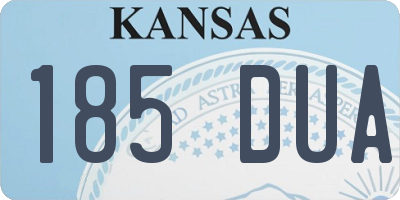 KS license plate 185DUA