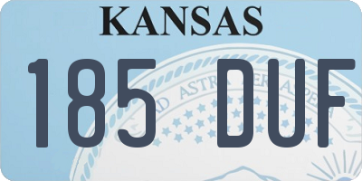 KS license plate 185DUF