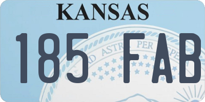 KS license plate 185FAB