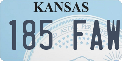 KS license plate 185FAW