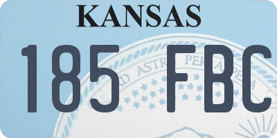 KS license plate 185FBC