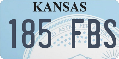 KS license plate 185FBS