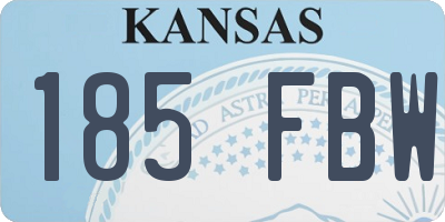 KS license plate 185FBW