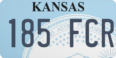 KS license plate 185FCR