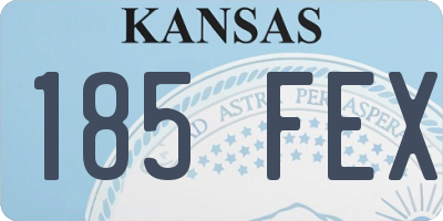 KS license plate 185FEX