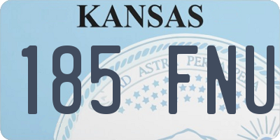 KS license plate 185FNU