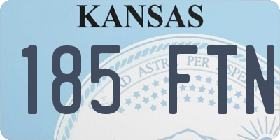KS license plate 185FTN