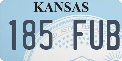 KS license plate 185FUB