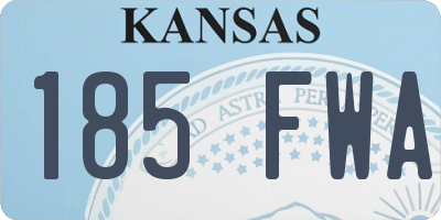 KS license plate 185FWA