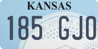 KS license plate 185GJO