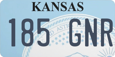 KS license plate 185GNR