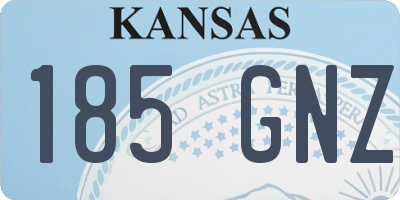 KS license plate 185GNZ