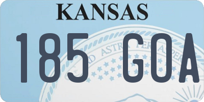 KS license plate 185GOA