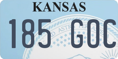KS license plate 185GOC