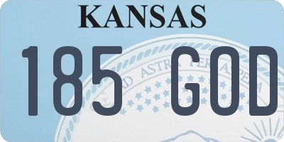 KS license plate 185GOD