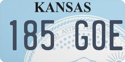 KS license plate 185GOE