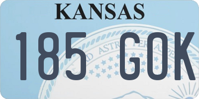 KS license plate 185GOK