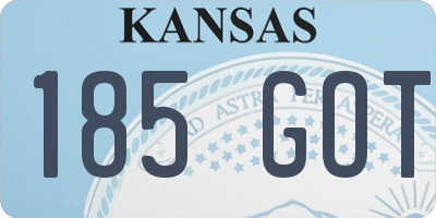 KS license plate 185GOT