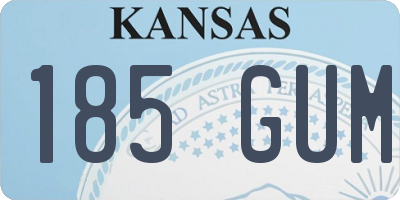 KS license plate 185GUM