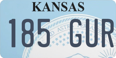 KS license plate 185GUR