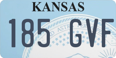 KS license plate 185GVF