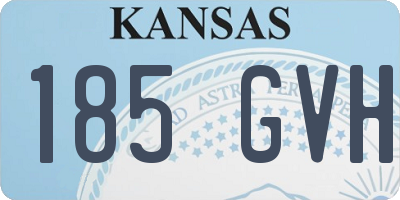 KS license plate 185GVH