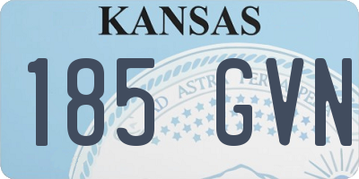 KS license plate 185GVN