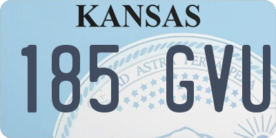 KS license plate 185GVU