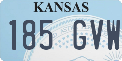 KS license plate 185GVW