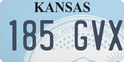 KS license plate 185GVX