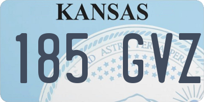 KS license plate 185GVZ