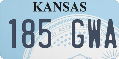 KS license plate 185GWA